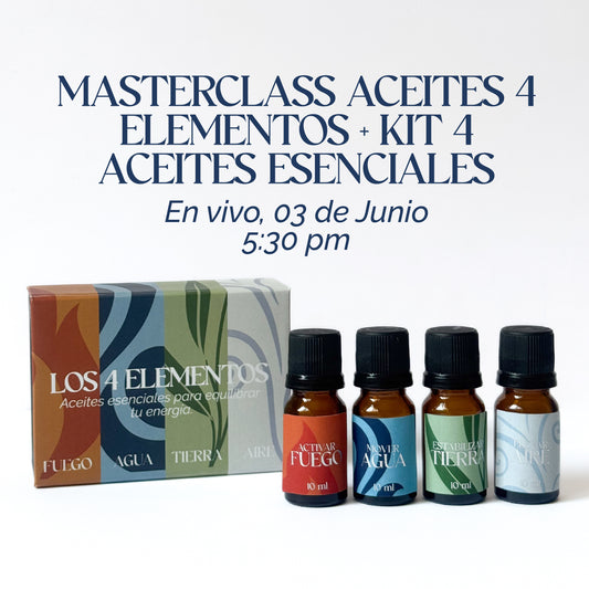 MASTERCLASS ACEITES 4 ELEMENTOS + KIT ACEITES ESENCIALES